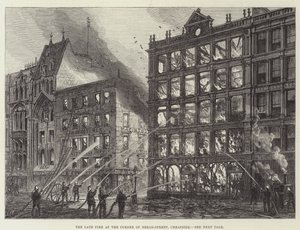 Le récent incendie au coin de Bread-Street, Cheapside - Frank Watkins